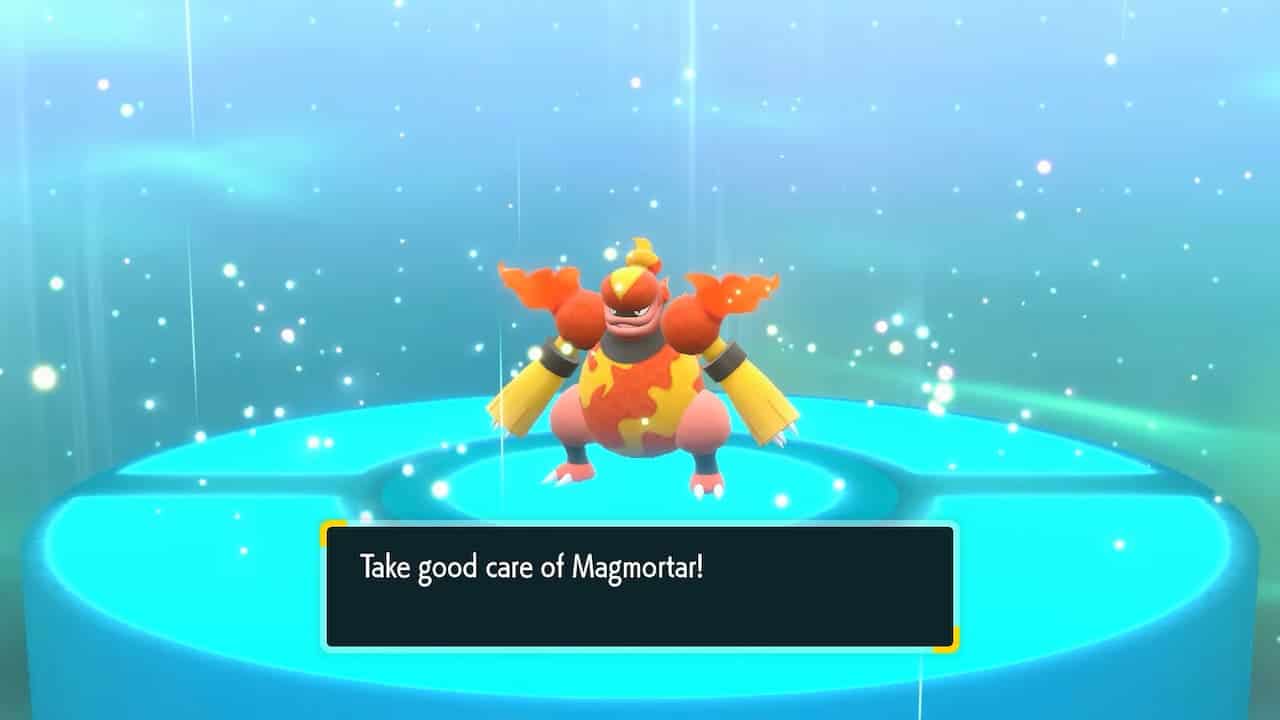 Pokémon Indigo Disk how to evolve Magmar into Magmortar