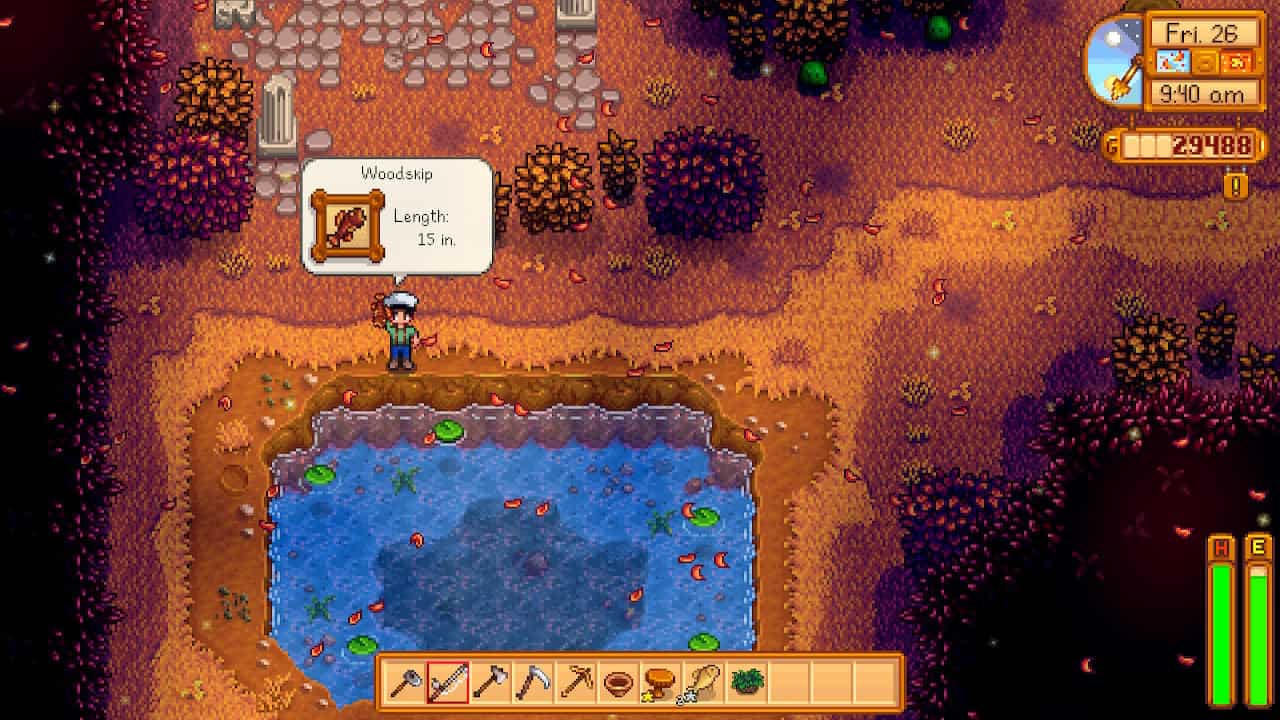 Stardew Valley Woodskip - how and where to catch, spawn rates, gifting, uses, and recipes