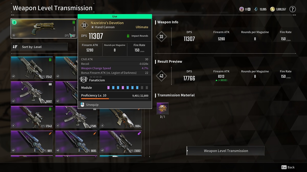 How to level up weapons in The First Descendant