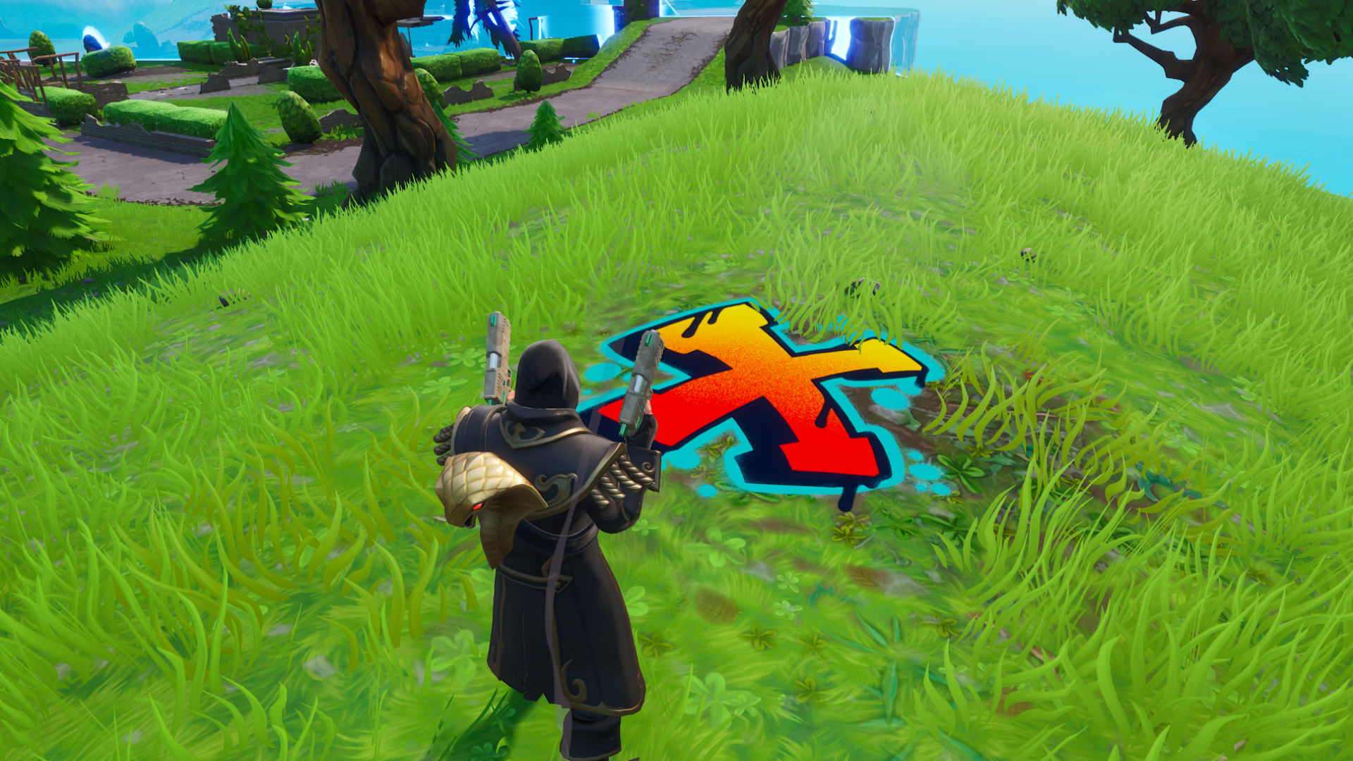 Fortnite: search where the knife points on the treasure map loading screen location