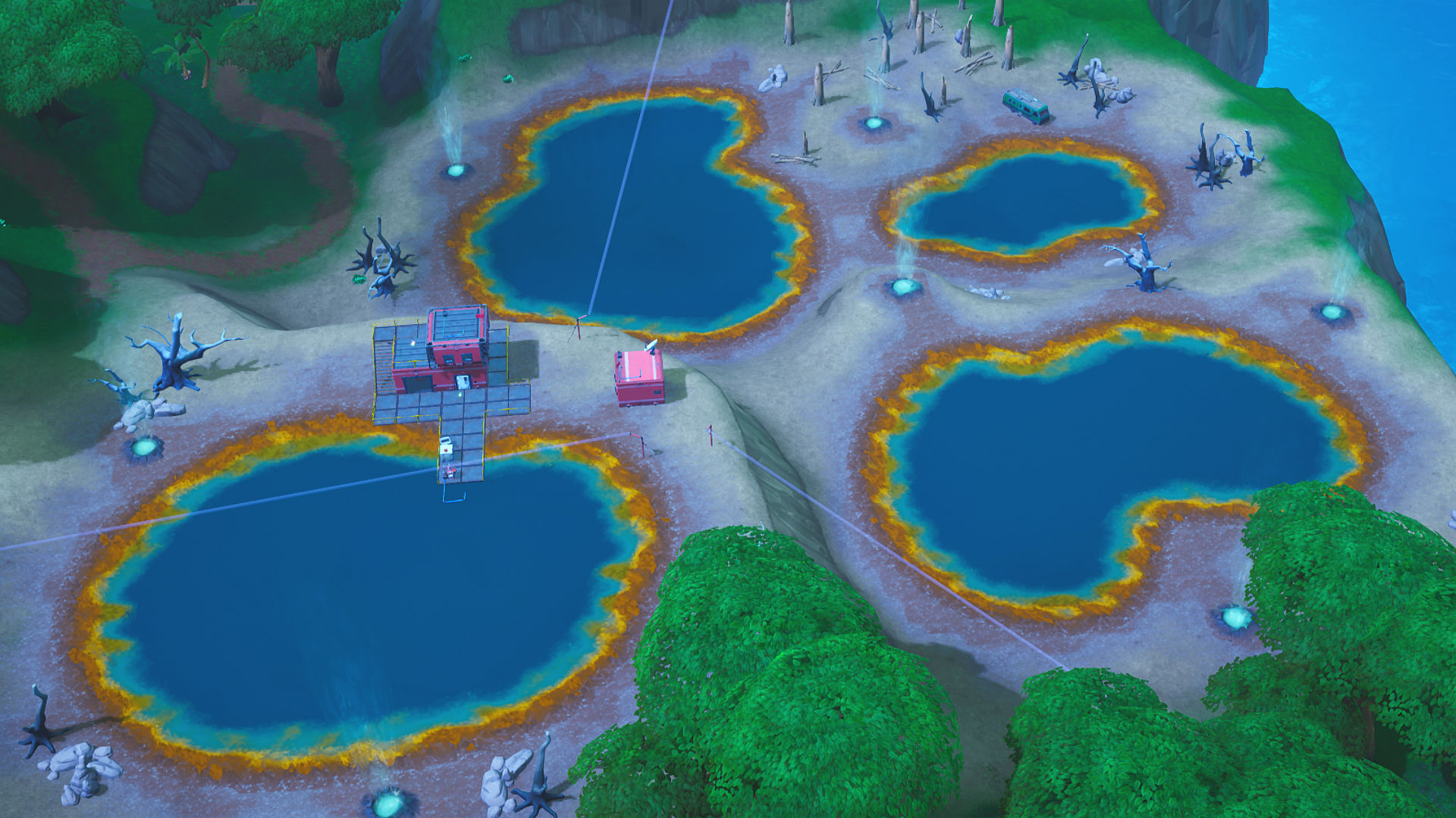 Fortnite hotsprings: where to dance between four hotsprings