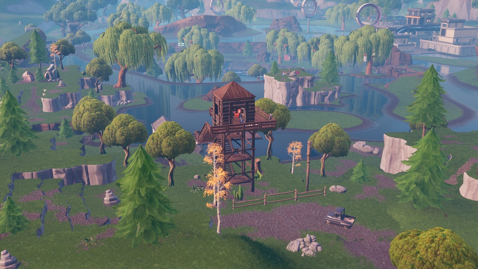 Fortnite Fortbyte 78: where to find the ranger tower overlooking a drained lake