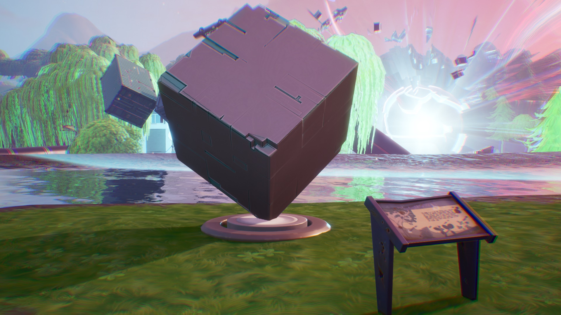 Fortnite: visit a memorial cube in the desert or by a lake