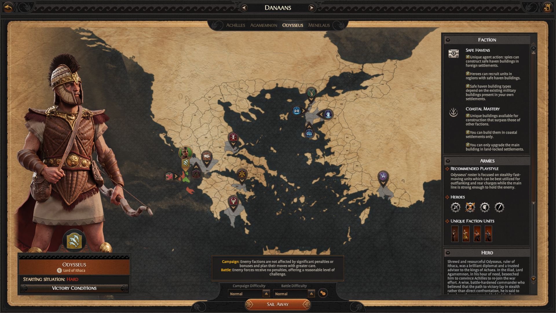 Total War Troy Odysseus guide: start position, campaign mechanics, and unique units