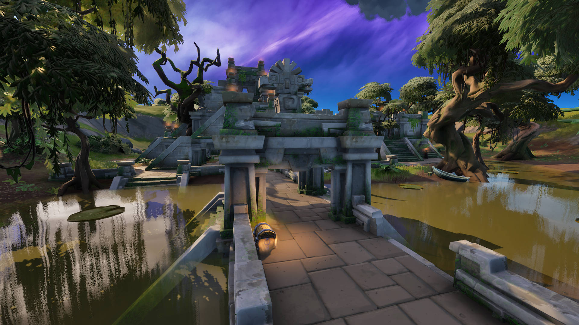 Fortnite - harvest stone from The Temple, The Ruins, or Tumbledown Temple