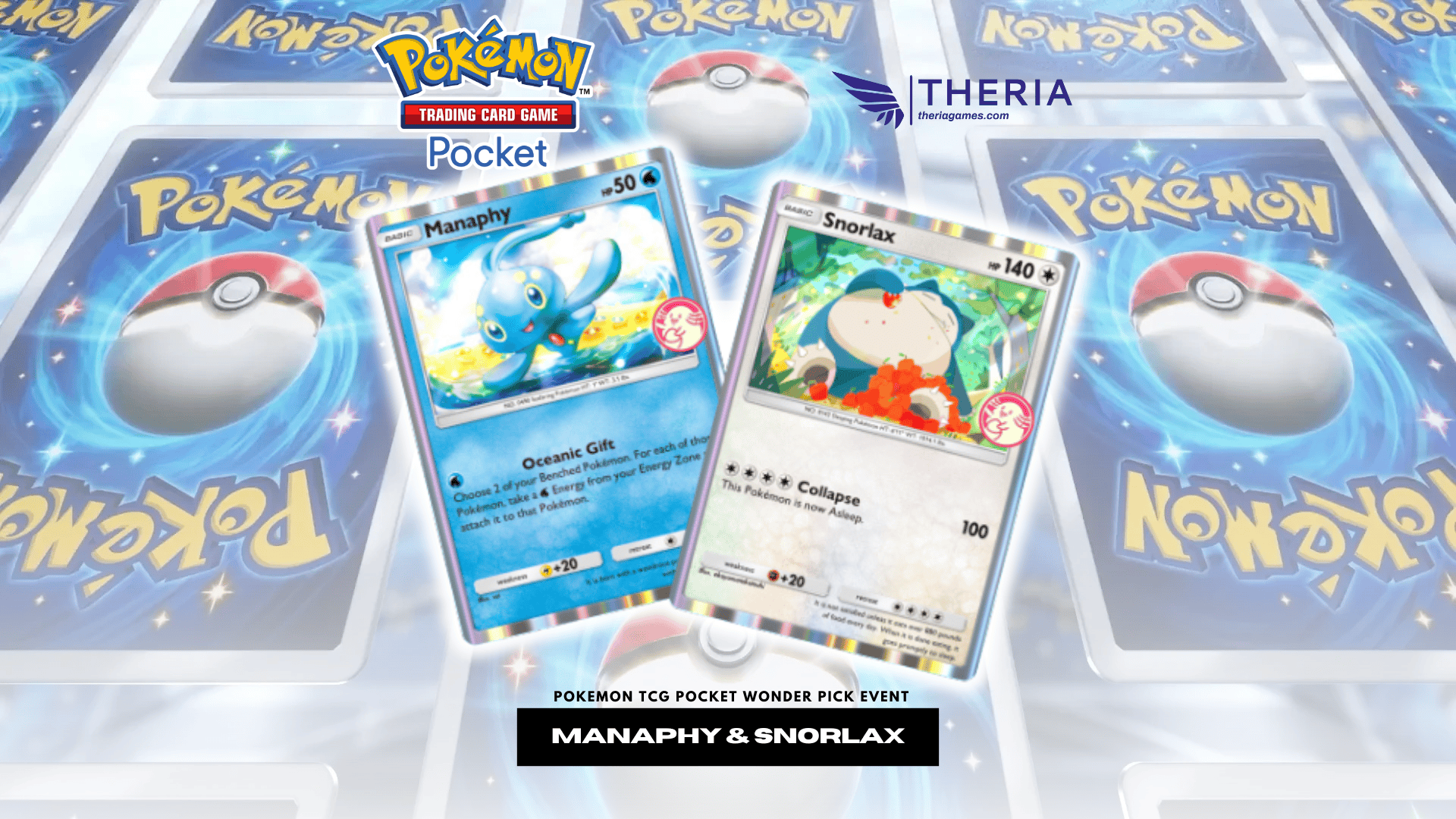Pokemon TCG Pocket Manaphy And Snorlax Wonder Pick Event - Theria Games