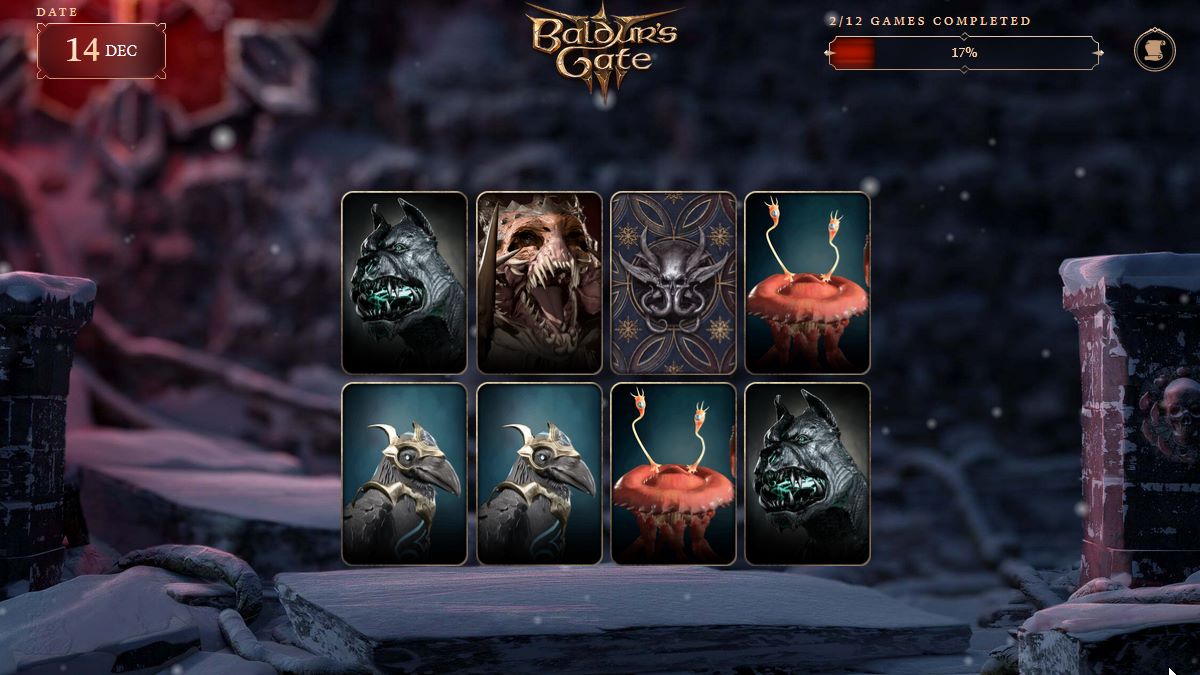 A Very Baldur's Gate 3 Christmas Advent Calendar 2023 Rewards Detailed