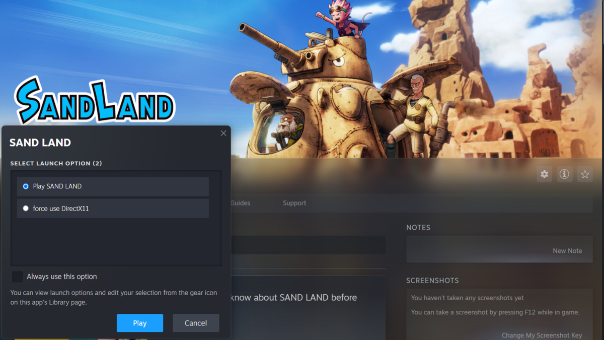 Should You Play Sand Land Using DirectX 11 or 12?