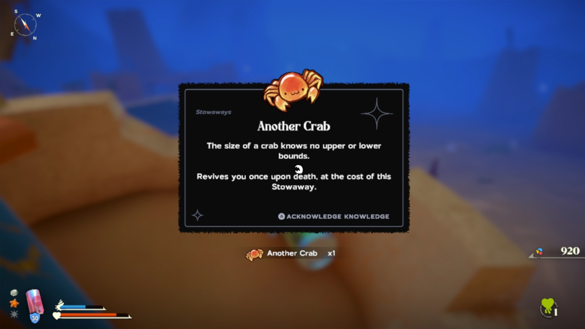 How to Get Extra Life Stowaway in Another Crab's Treasure