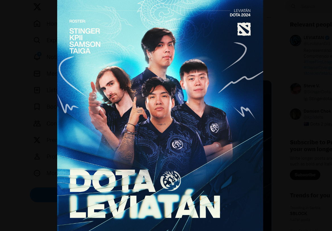 Leviatán Forms a Dota 2 Squad with Well-Known Names!