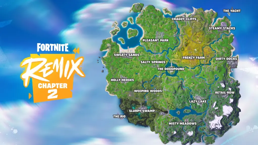Top Fortnite Landing Spots for Chapter 2 Remix - Map Guide