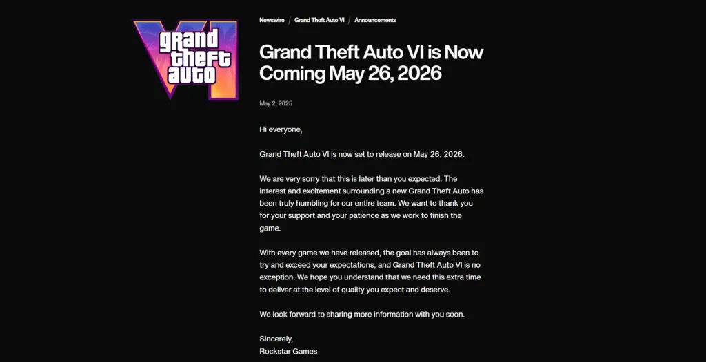 GTA 6 Delay: What Strauss Zelnick Revealed About Rockstar’s Plans