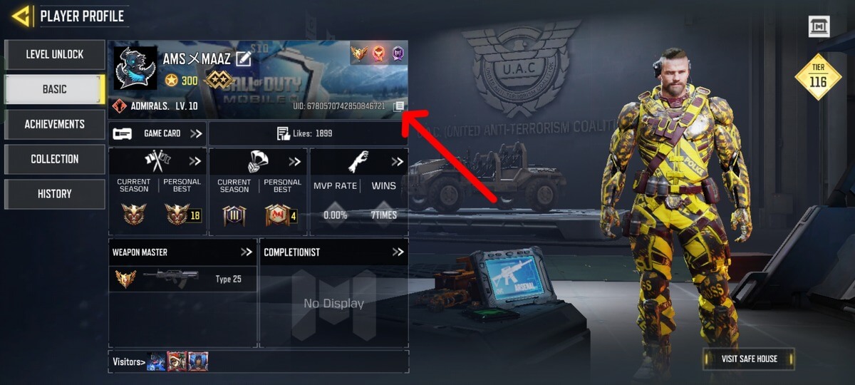How to See UID (Unique Identifier) in COD Mobile