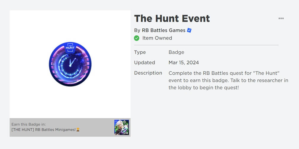 How to get the hunt badge in RB Battles?