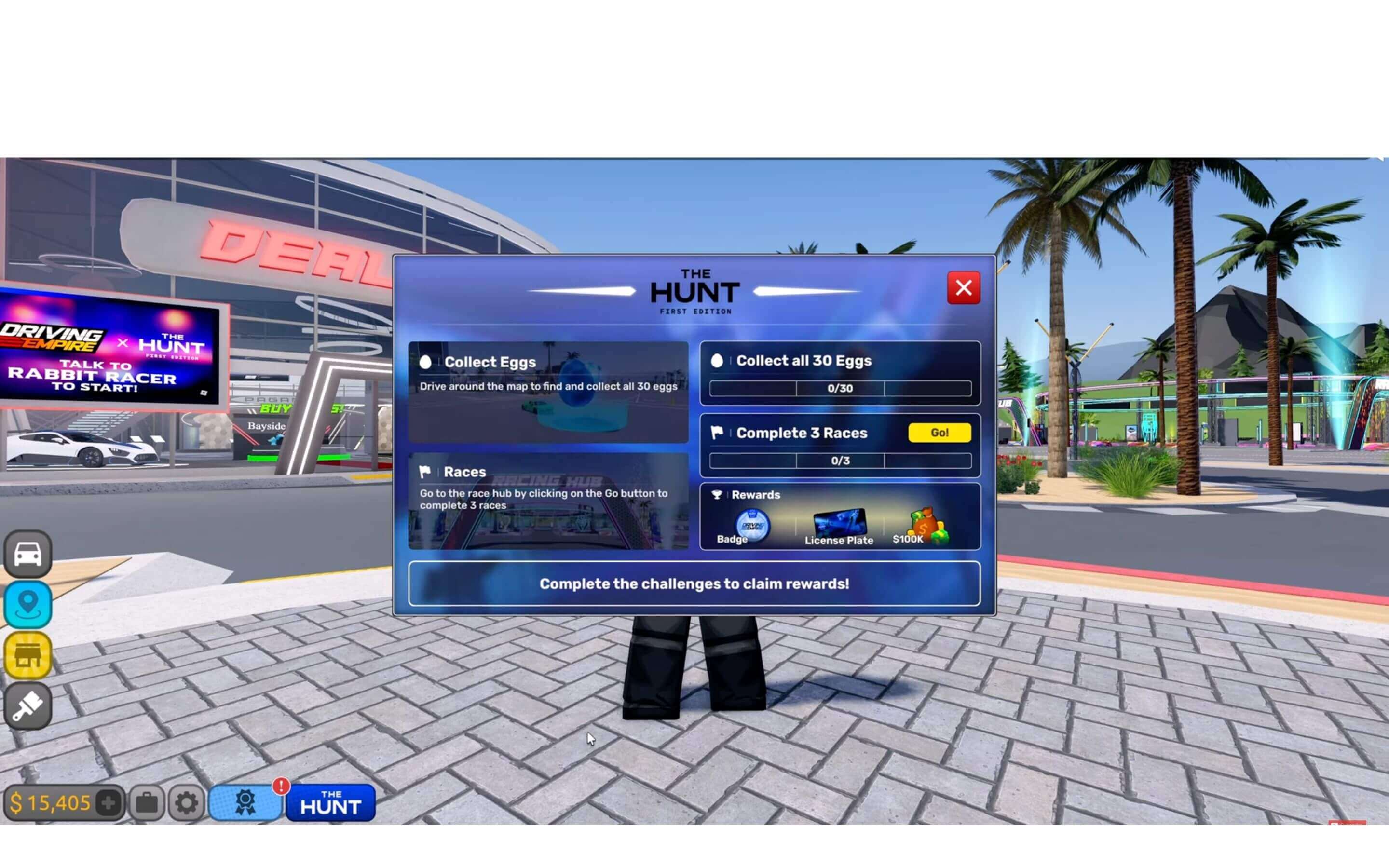 How to get the hunt badge in Driving Empire?