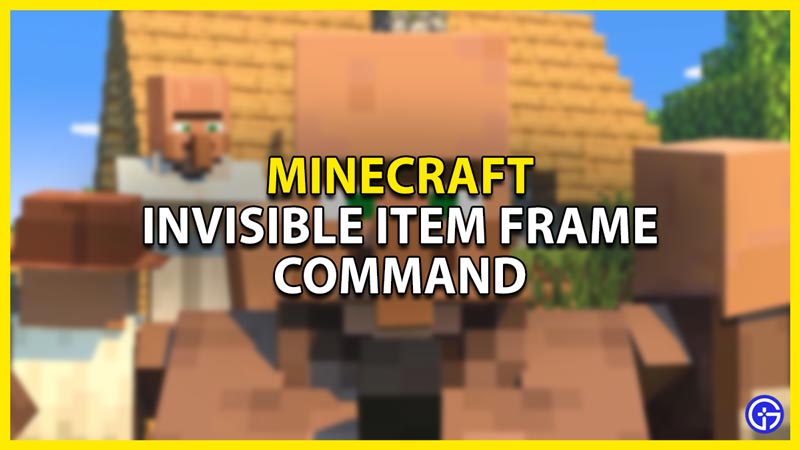 Minecraft Invisible Item Frame Command