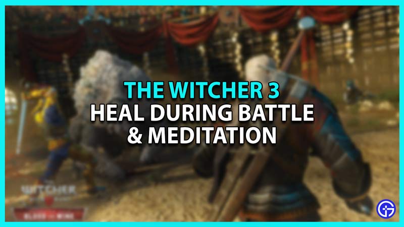 How To Heal During Battle And Meditation In The Witcher 3
