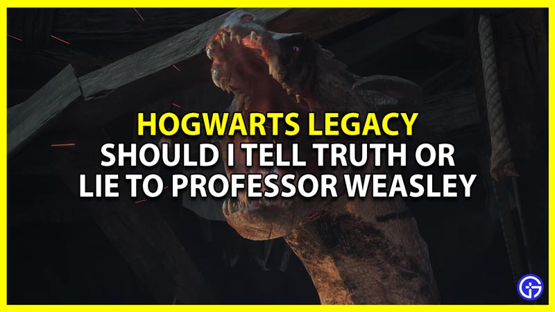 Should I Lie Or Tell The Truth To Professor Weasley In Hogwarts Legacy?