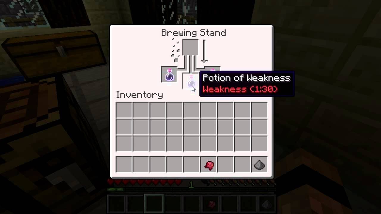 How to Make Splash Potion of Weakness in Minecraft Bedrock Edition