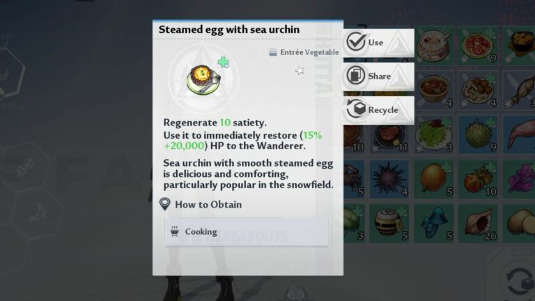 How to Make Steamed Egg with Urchin in Tower of Fantasy