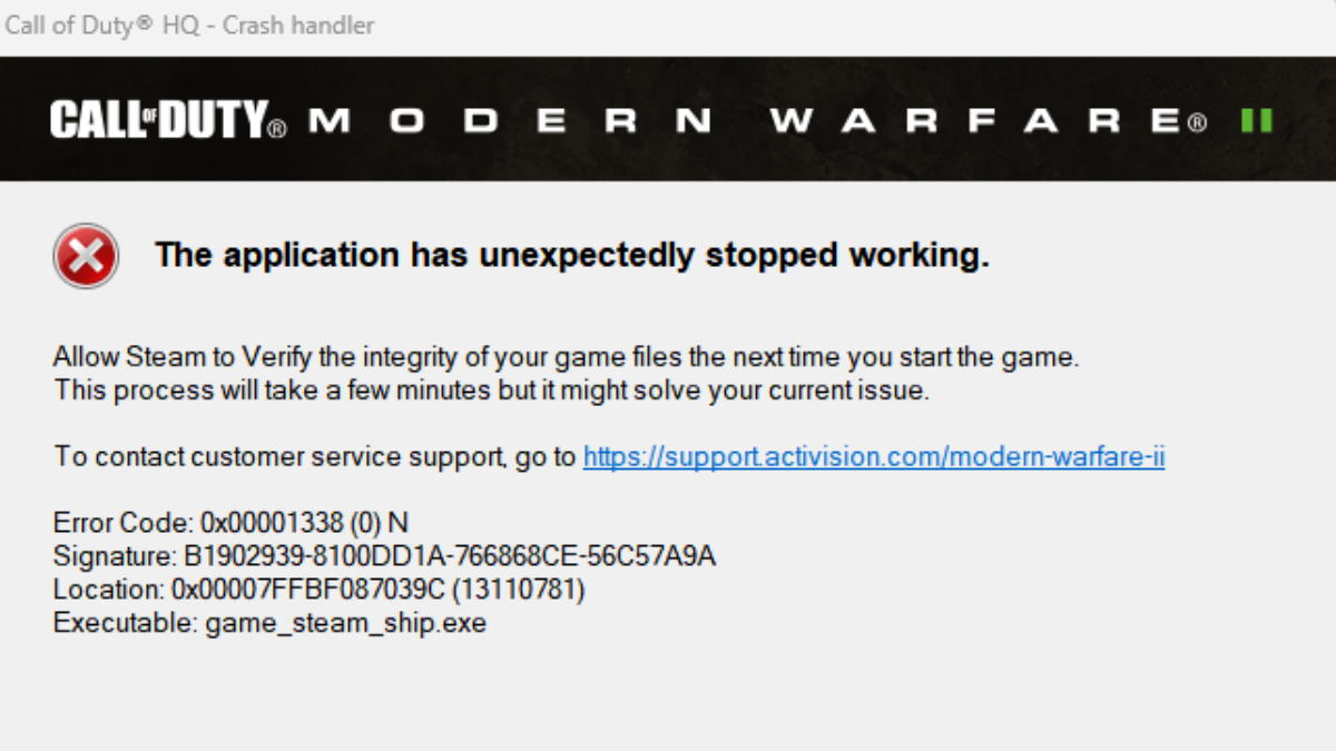 How To Fix MW2 Error Code 0x00001338
