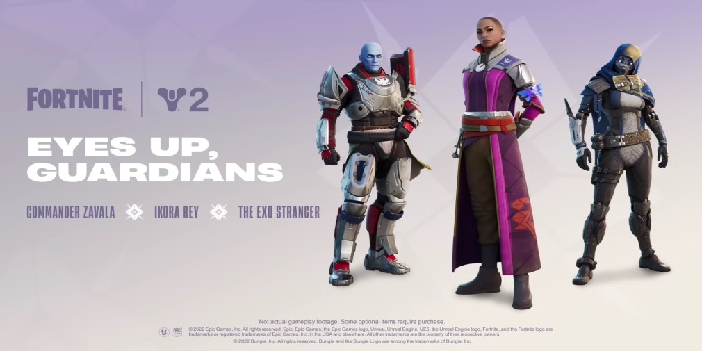 Fortnite's Destiny 2 collaboration features Zavala, Ikora Rey, and the Exo Stranger skins