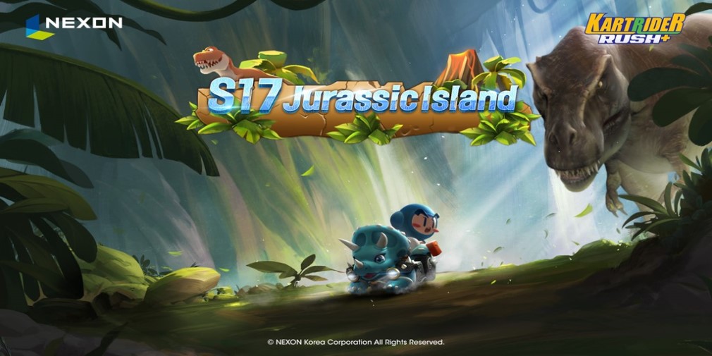 KartRider Rush+ launches Season 17: Jurassic Island, featuring dinosaur themed karts and tracks