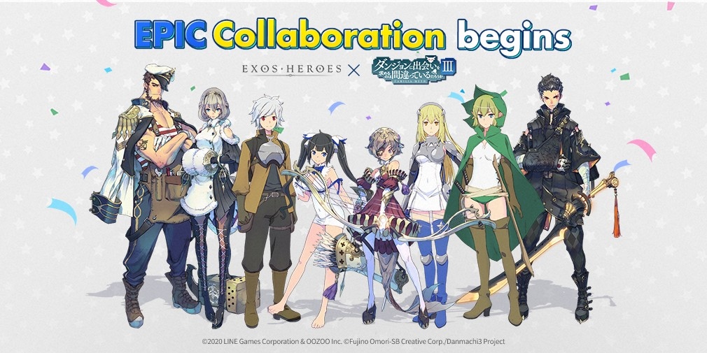 Exos Heroes collabs with popular anime Is It Wrong to Try to Pick Up Girls in a Dungeon? III for a crossover event