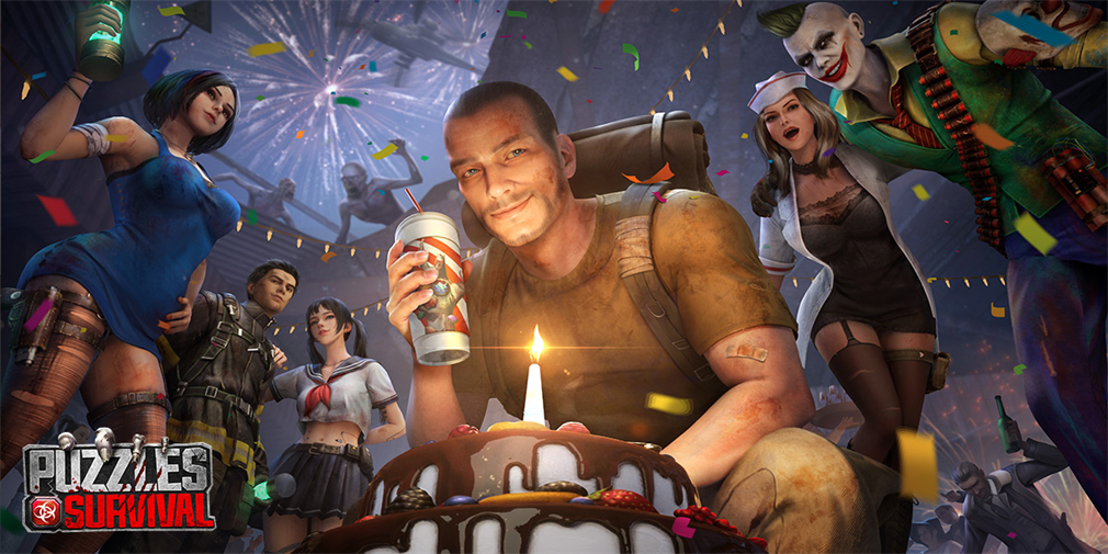 Puzzles & Survival is celebrating its first anniversary with a new zombie-smashing hero, Samuel