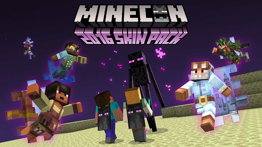 Minecon 2016 skin packs feature Biome-themed explorers and Enderman capes
