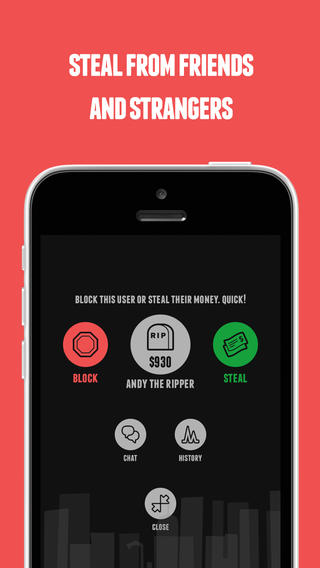 Be first to steal money from other players in free iOS thieving game PKPKT