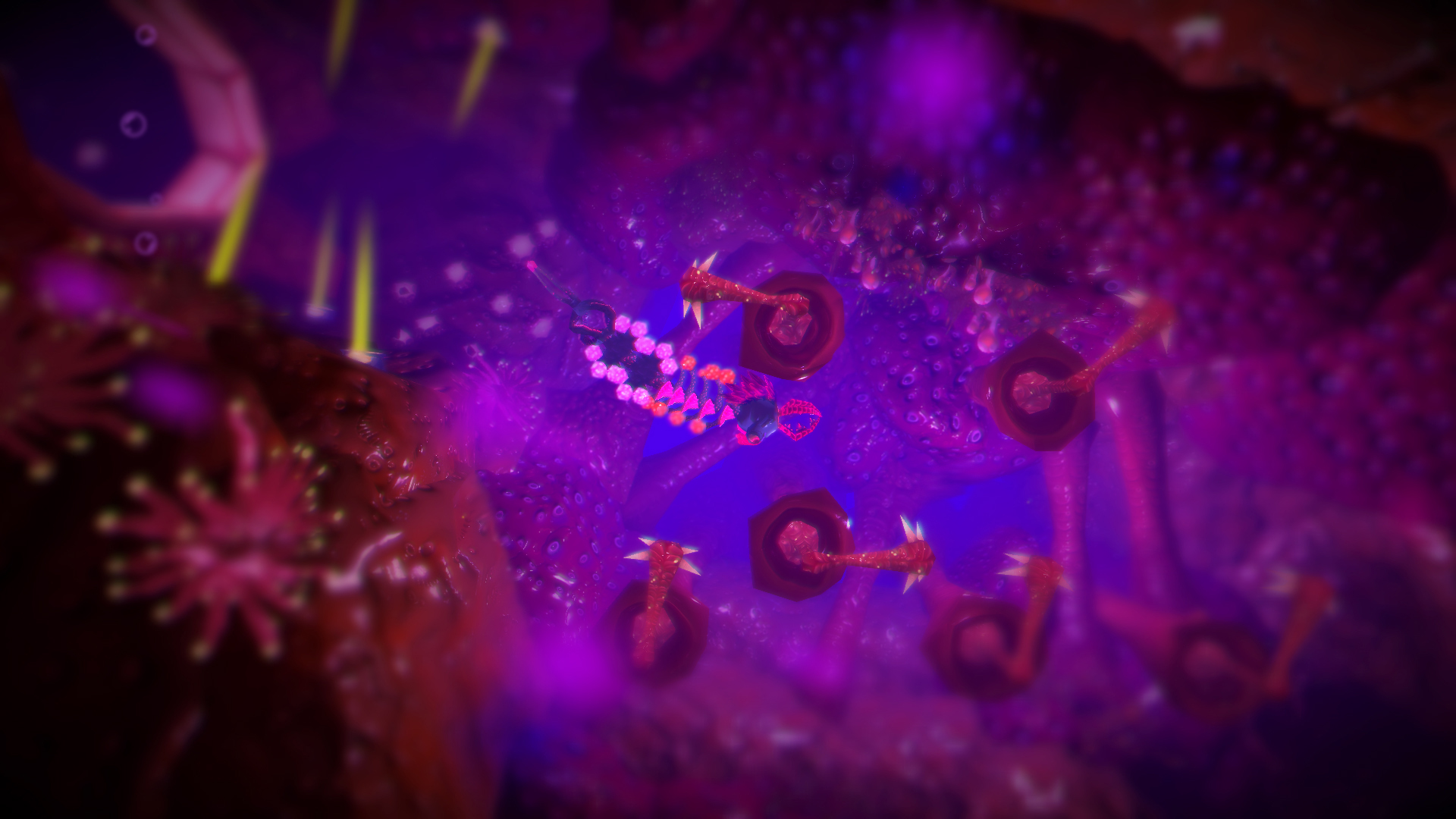 Into The Belly Of The Beast is a colorful action-adventure game set within a giant organism
