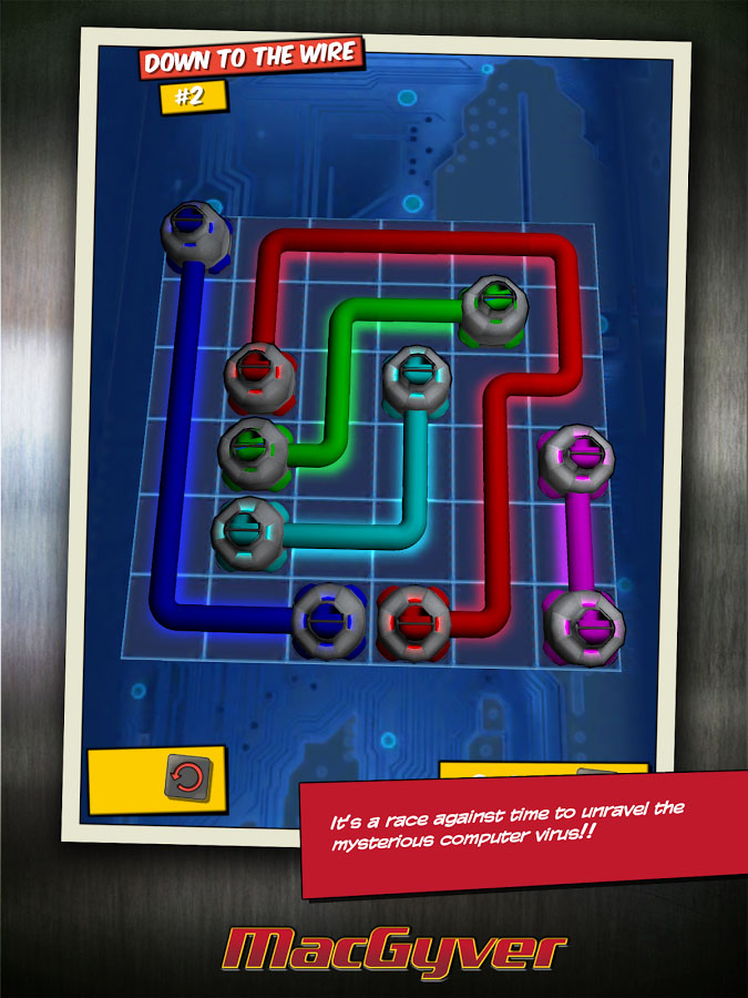 Meanwhile, MacGyver solves puzzles in a lift shaft in Deadly Descent for iOS and Android