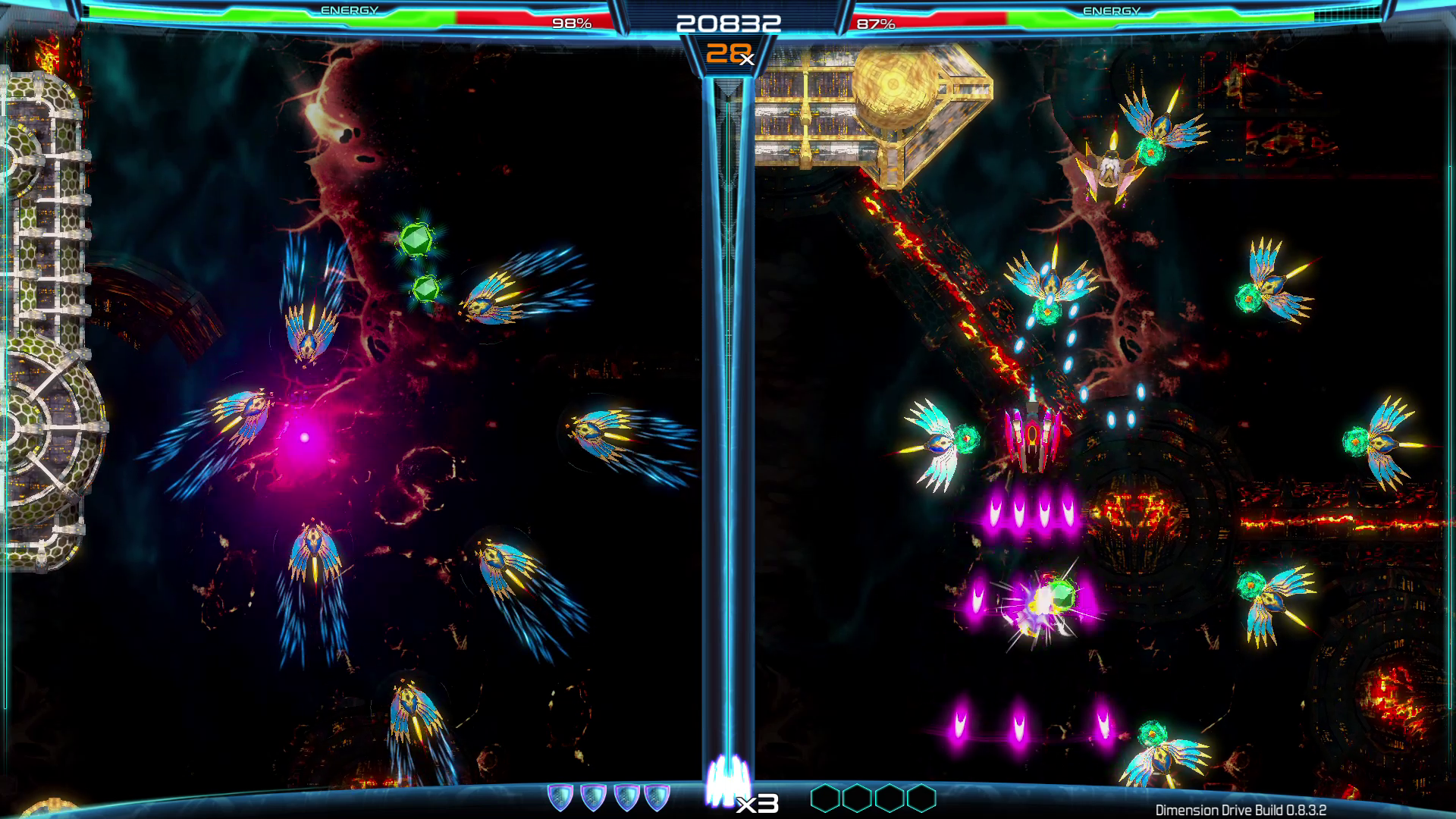 Survive dual screens of bullet hell action in shmup Dimension Drive, coming to Nintendo Switch next month