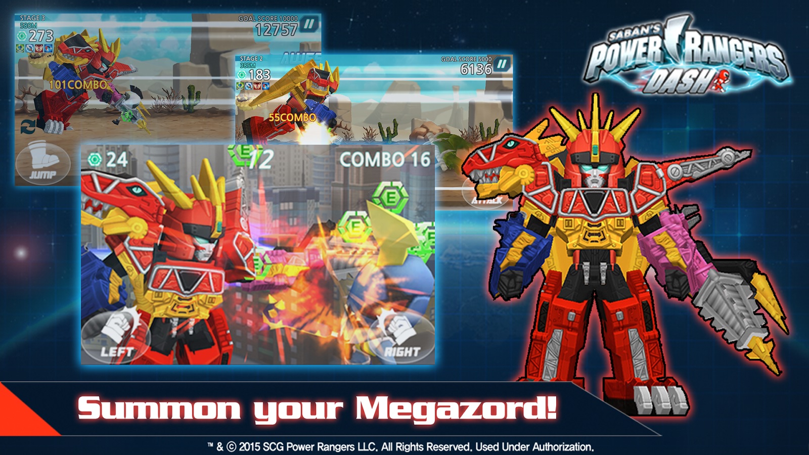 Power Rangers Dash lets you summon a MegaZord, is completely ridiculous