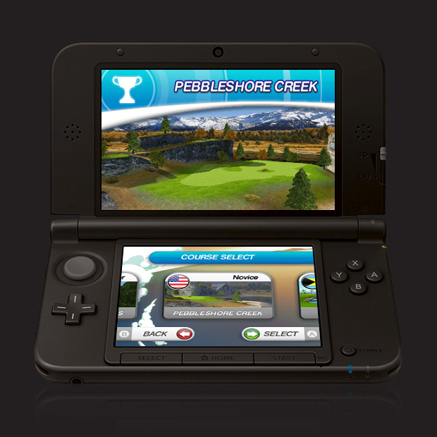 Full Fat's first 3DS game Flick Golf 3D will be out in time for the Masters Tournament