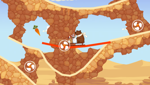 Out at midnight: Draw lines in Slide to Finish to help a bear collect carrots for its hare friends