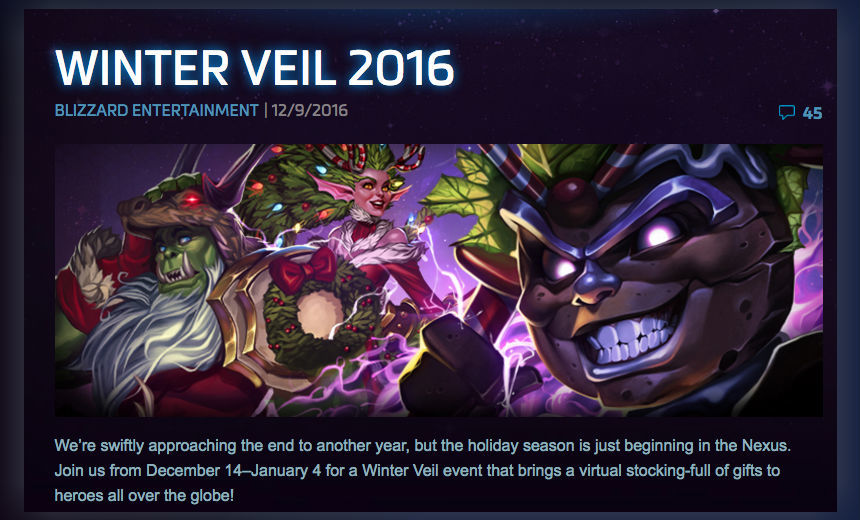 Winter Veil 2016 is upon us!