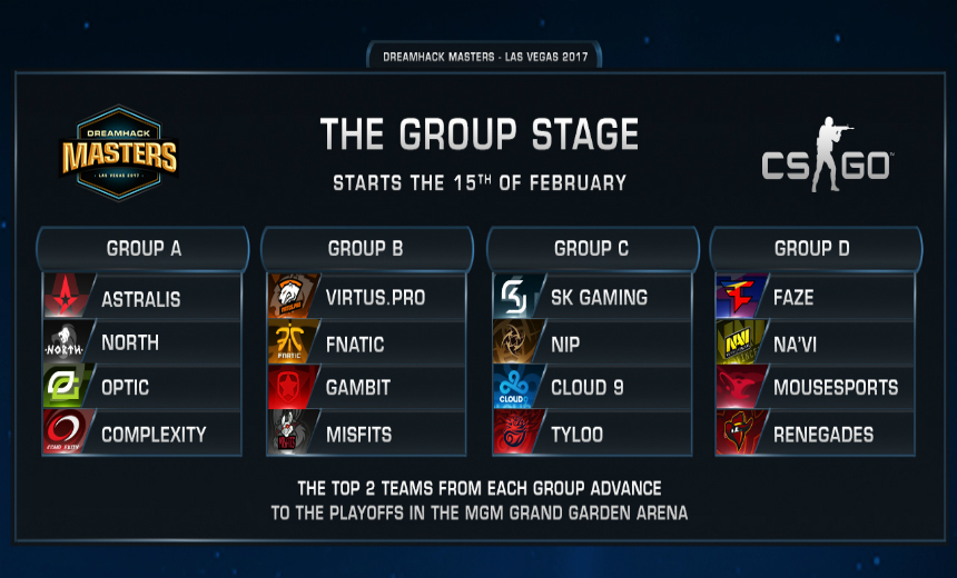 DreamHack Masters: Las Vegas 2017 - Groups & schedule announcement