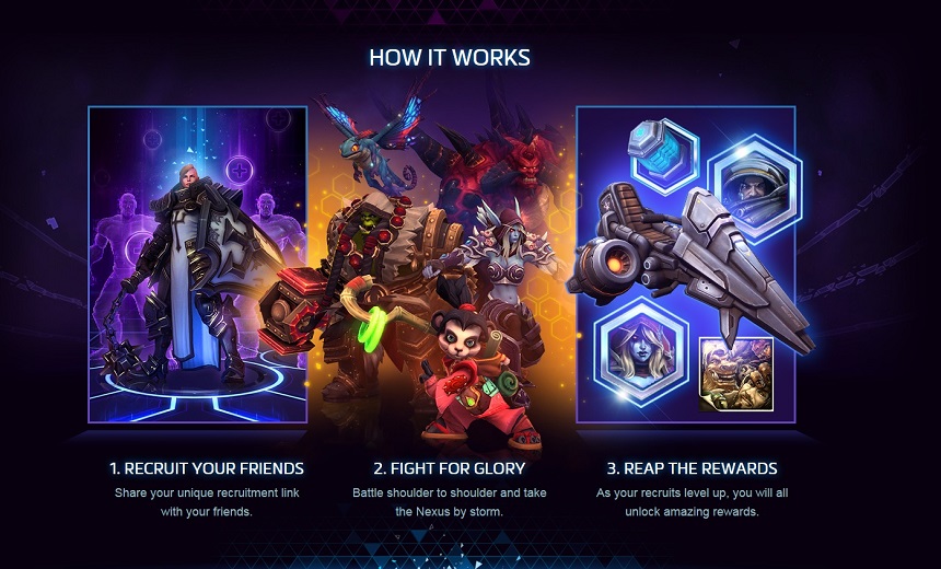Blizzard unveils recruit a friend program for HoTS