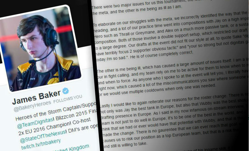 Bakery offers explanation for his teams performance at Dreamhack: Tours