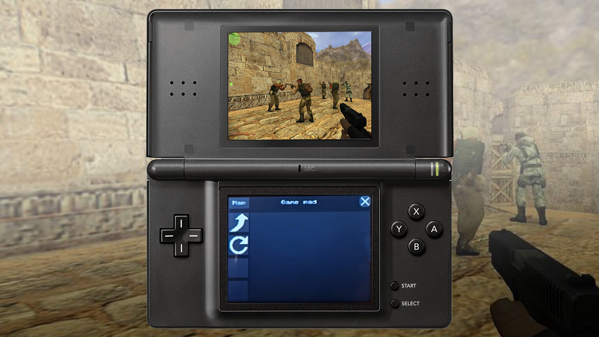 Counter Strike on the go? Someone ported the original game onto the Nintendo DS