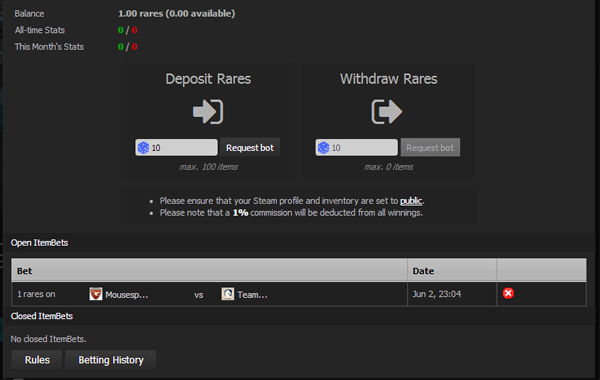 Try item betting at GosuGamers