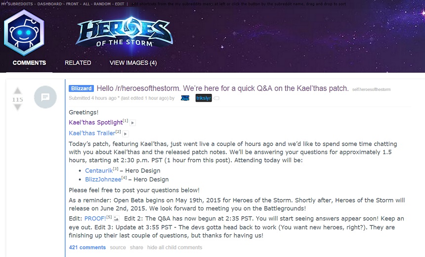 Reddit AMA: "Illidan definitely has some problems with talent diversity"