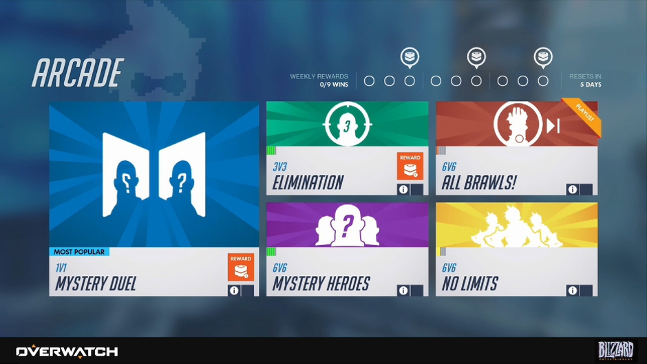 New Arcade Mode introduced at BlizzCon, with new rulesets including 1v1 and 3v3