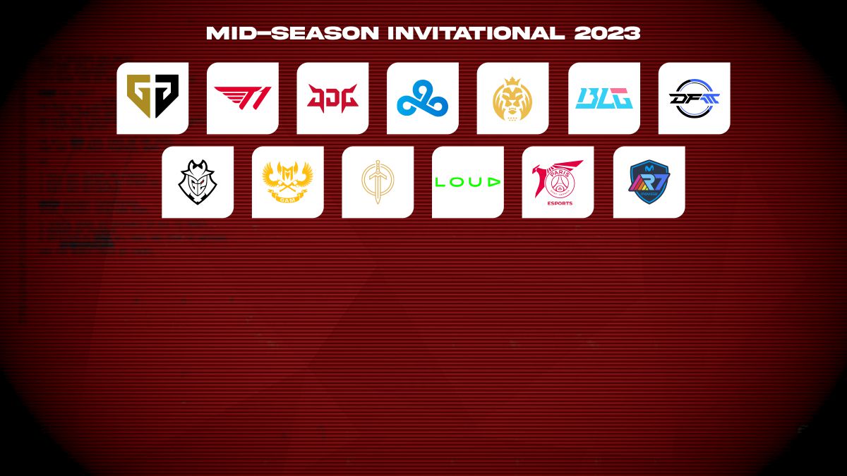 These are the 13 qualified teams for the Mid-Season Invitational 2023