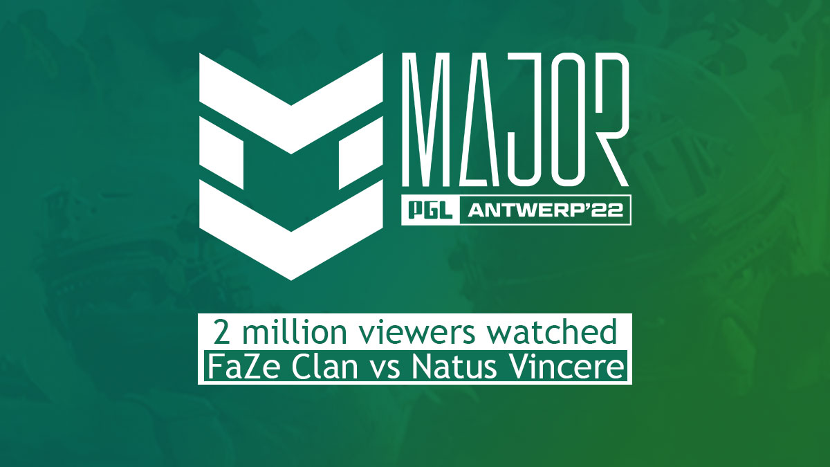 PGL Major Antwerp saw a peak of 2 million viewers with the FaZe vs NAVI final match
