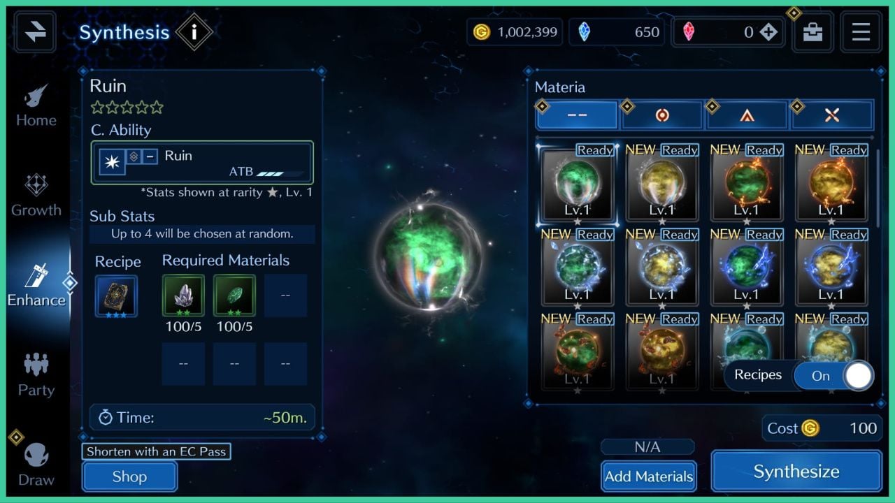 FF7 Ever Crisis Recipes - How to Obtain Them and More