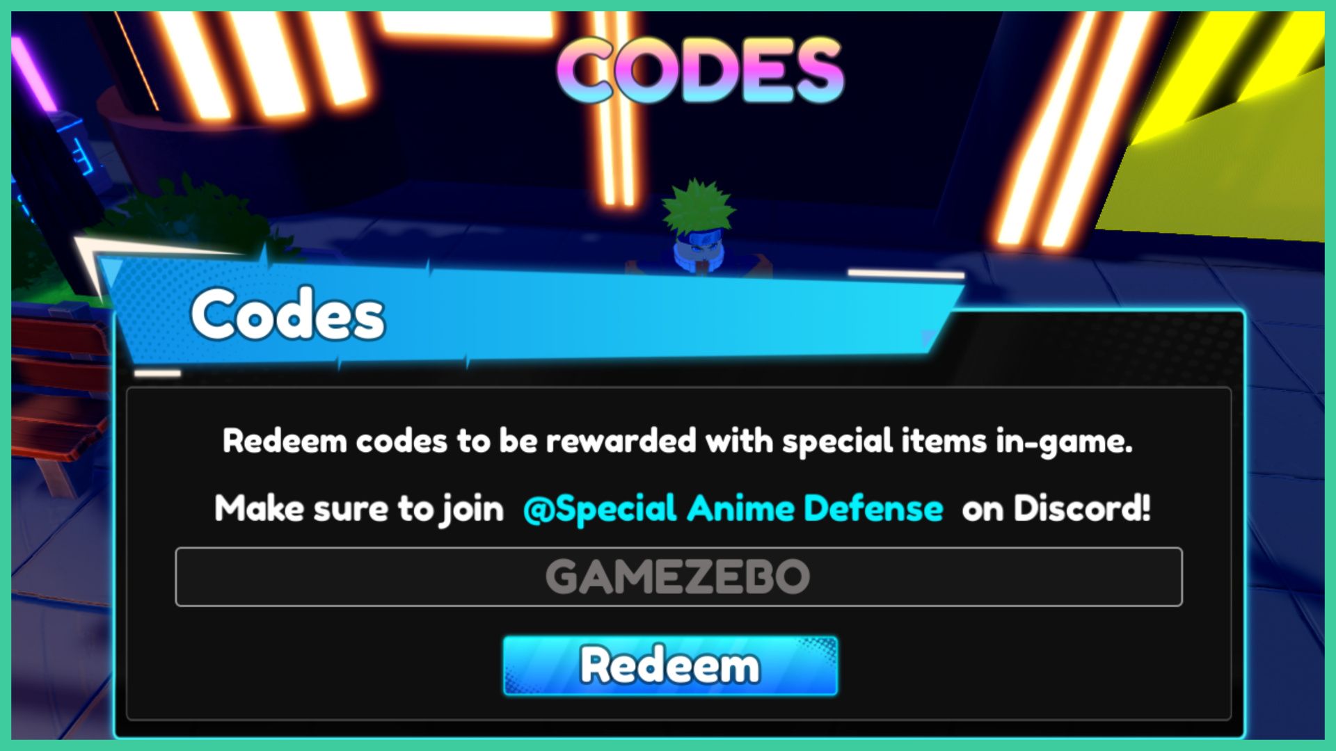 Special Anime Defense Codes - Free Gems