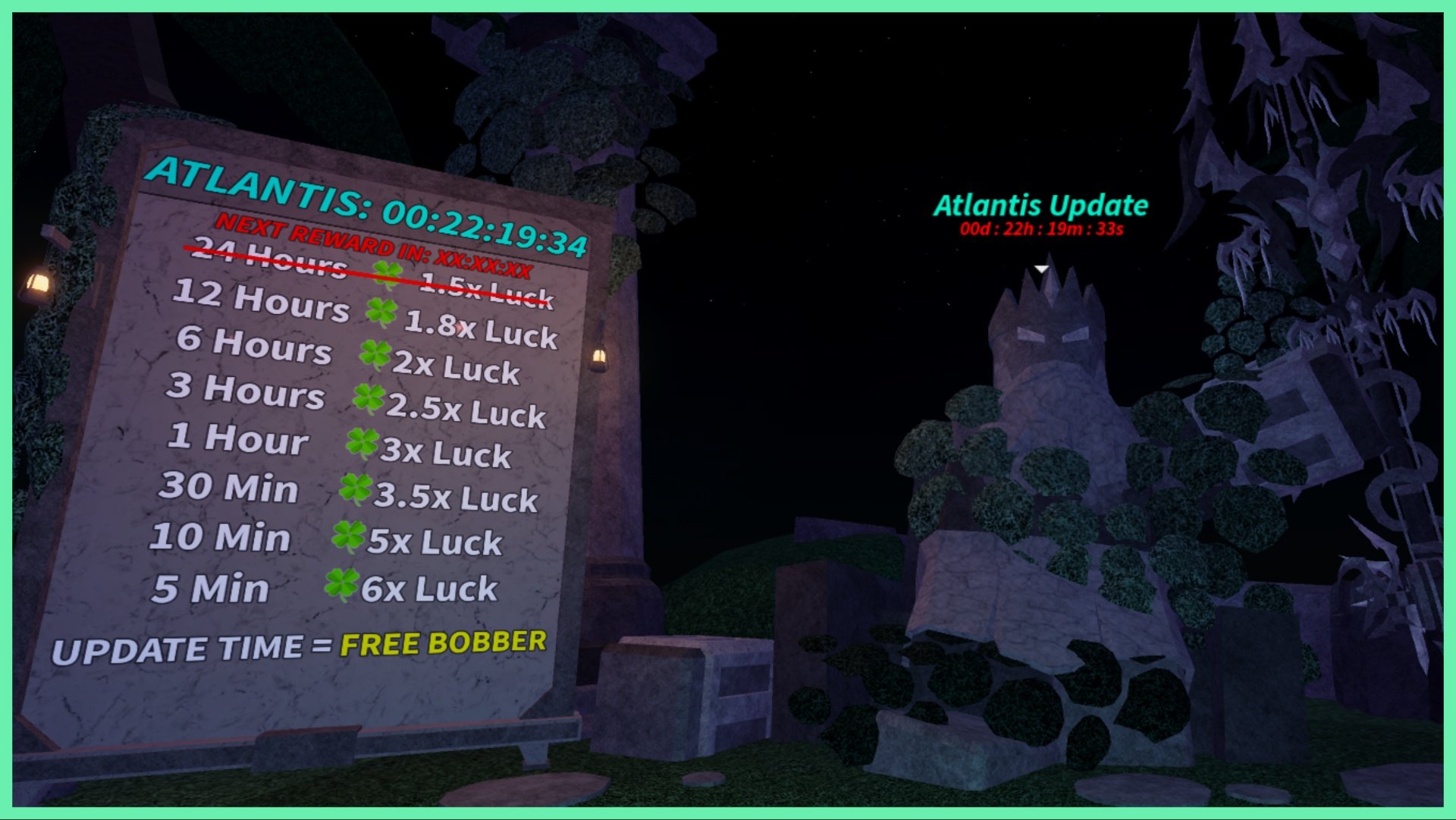 Fisch Atlantis Update Countdown - Hype Timer Rewards With Time Zones!